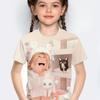 Children Top T-Shirt for Girls Short Sleeve Children T-Shirt Cartoon Print Pink Children's Clothing Kawaii Girls Summer Clothes