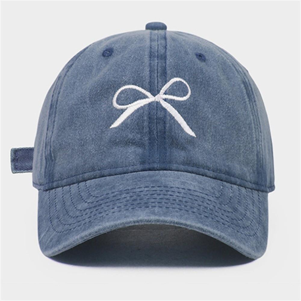 Embroidery Bow Sun Cap Adjustable Sun Hat Unisex Baseball Cap