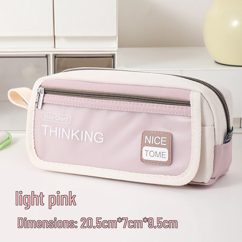 

TOME Cute Double Layer Flip-Top Pencil Case for Girls, Large Capacity, Oxford Cloth, Perfect for Junior and Elementary School Students.