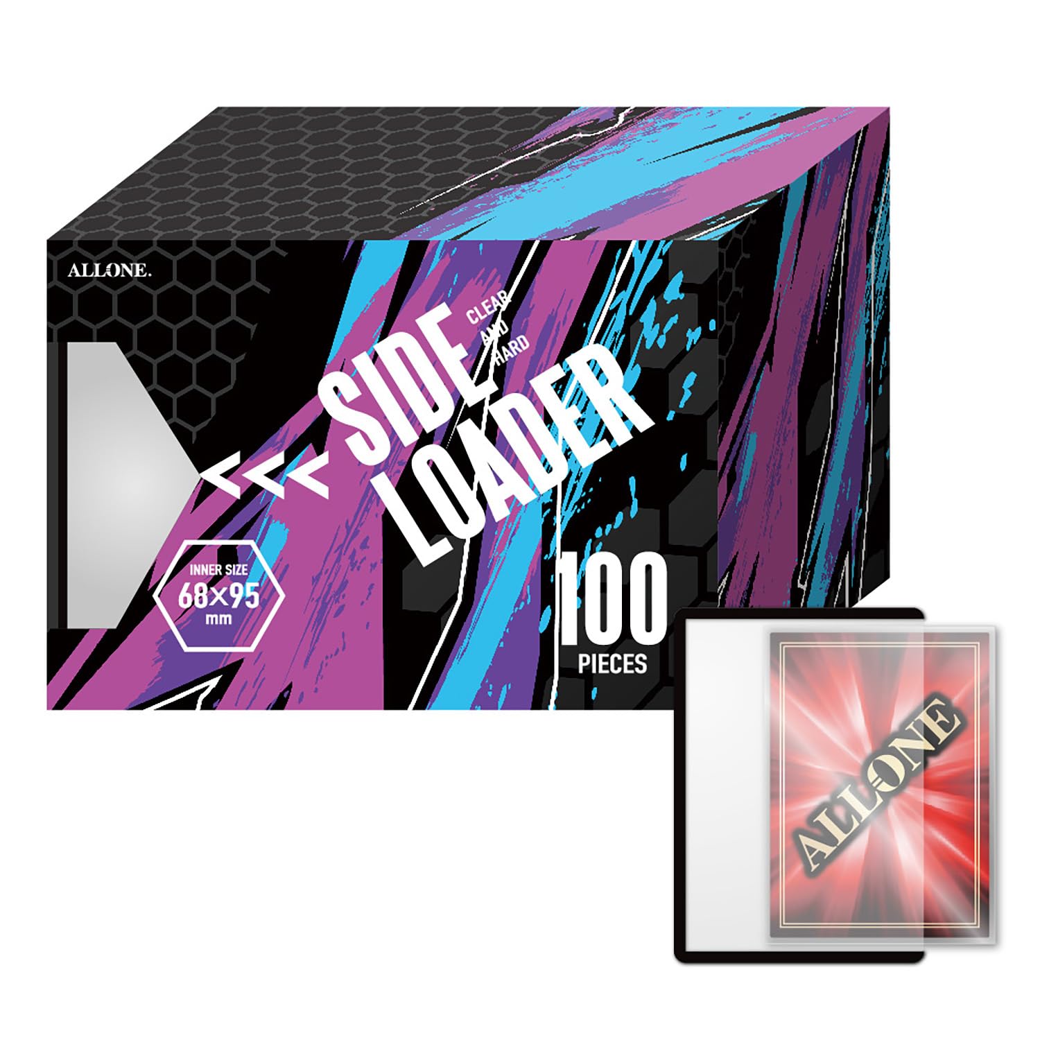 

Allone Side 100 Card 70 x Protects and Stores Trading Pokemon and Perfect for Mailing on Marketplace Apps Loader, Sleeves, Black, 100mm,