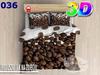 3D cotton satin bedding 160x200cm COFFEE