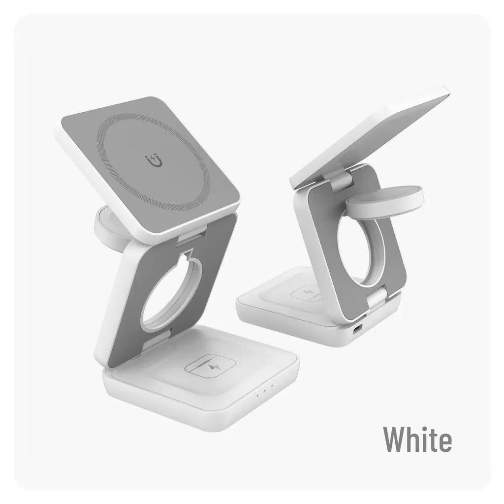 3-in-1 Foldable Magnetic Wireless Fast Charging Phone Holder for Apple