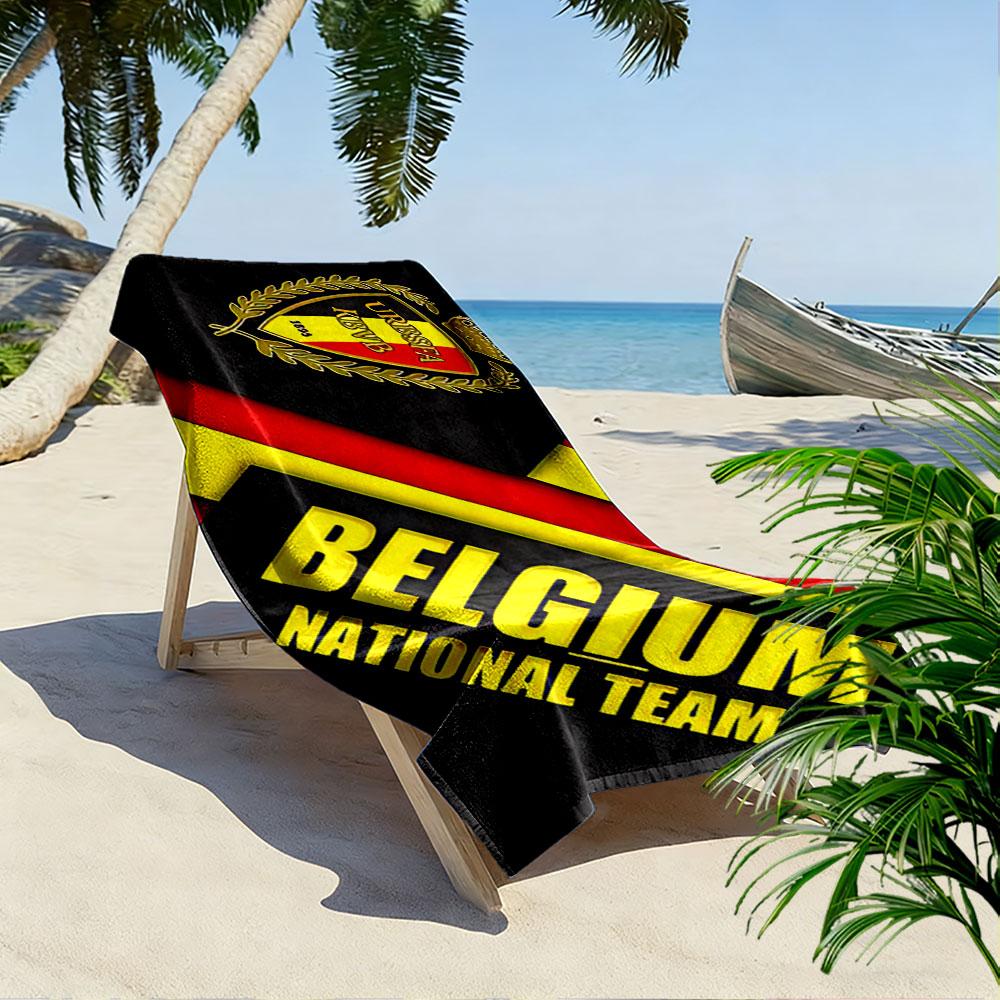Giant Beach Towel with Belgium National Football Team, Quick Dry Microfiber, Soft and Absorbent, for Beach Pool Travel Gift