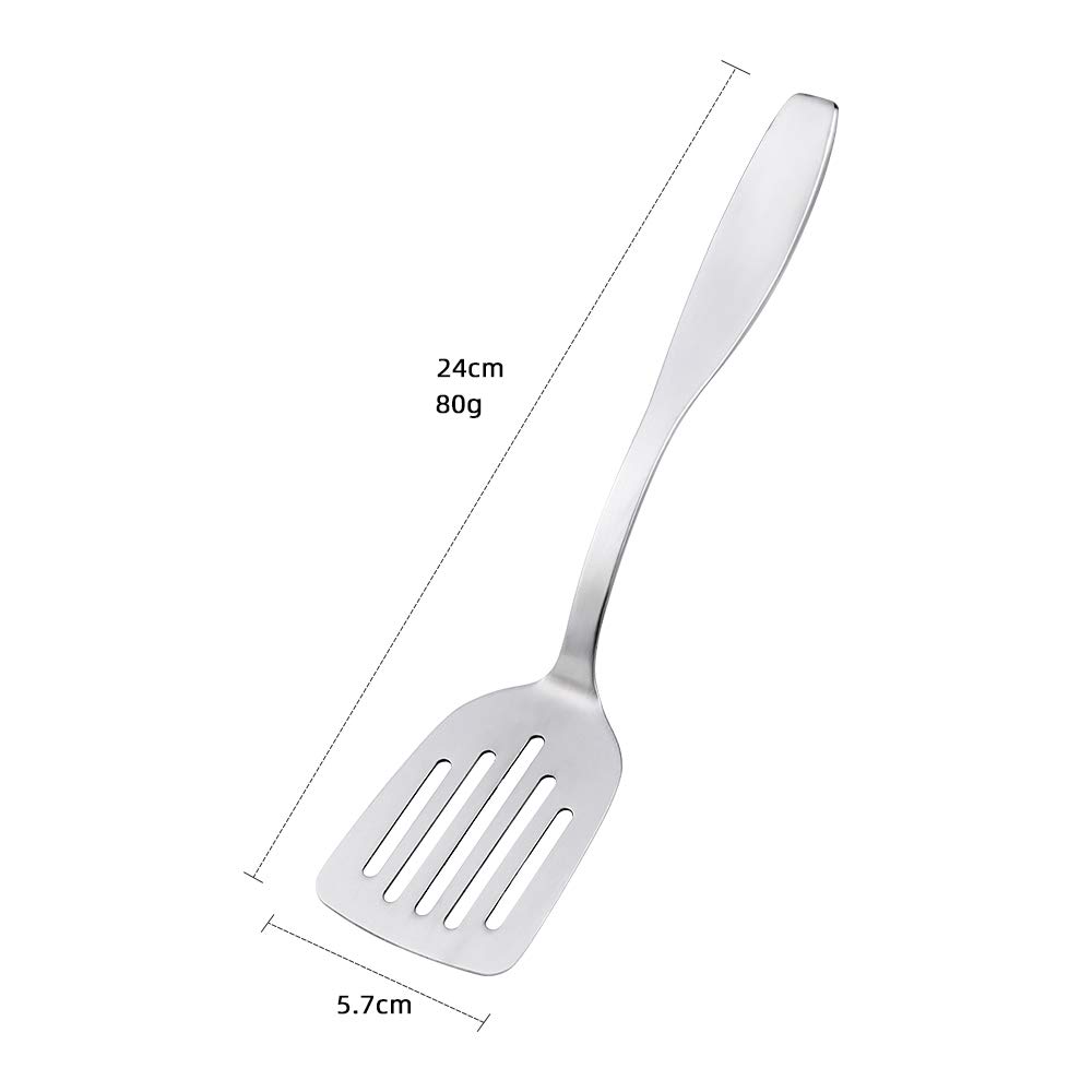 EDAR All Stainless Steel Stainless 24cm Easy To Pleasant To the Touch Turner/Spatula, 18-8 Steel, Long, 5.7cm Wide, Silver, Use,