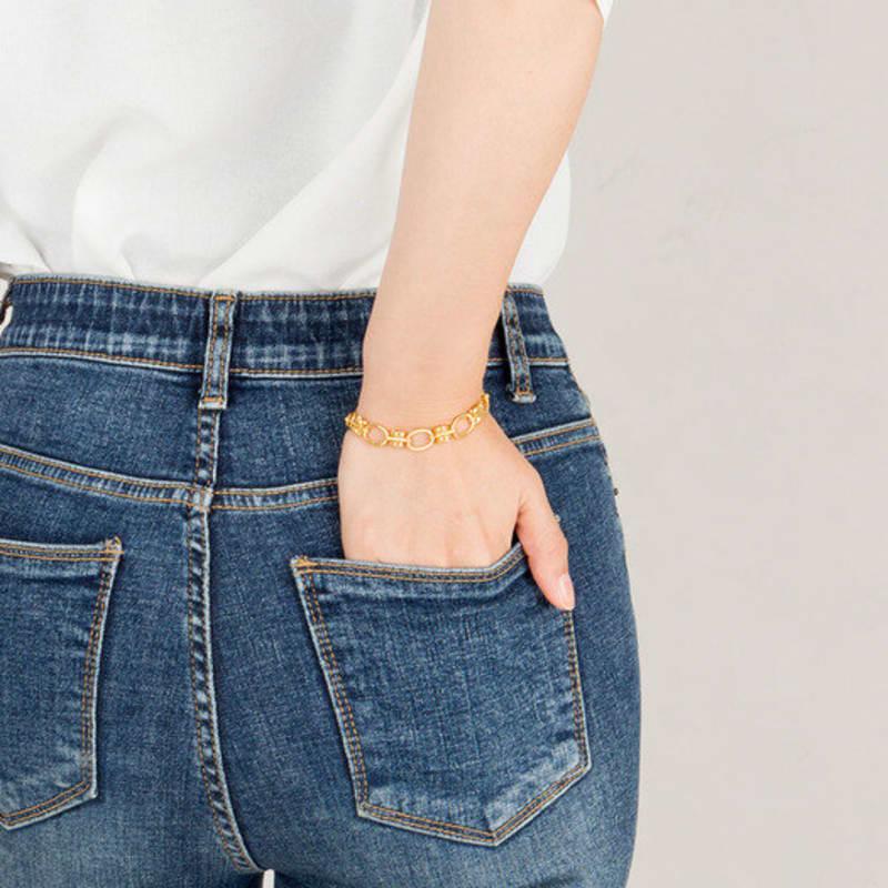 AUGUST ALICE Bold Oval Chain Bracelet _ Gold