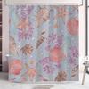 Nautical Coastal Shower Curtain, Beach Ocean Themed Shower Curtain Coastal Starfish Seahorse Seashells Coral Vintage Waterproof