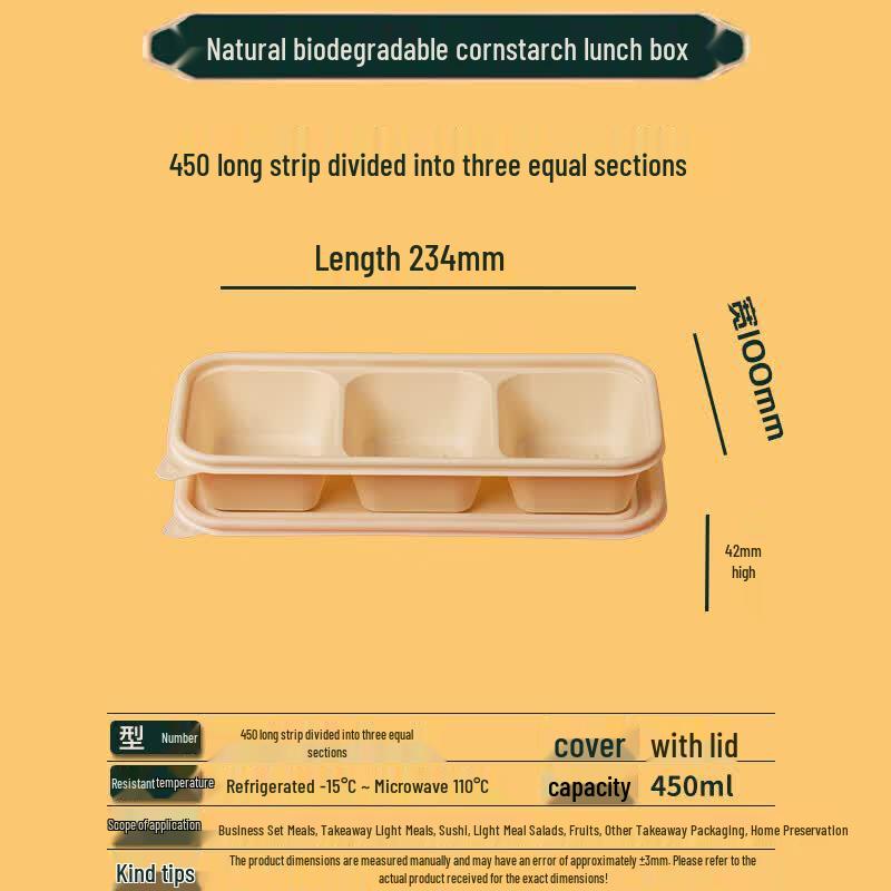 Eco-Friendly Corn Starch Disposable Lunch Box