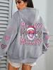 Santa Claus Print Women's Hoodie with Pocket - Casual Streetwear
