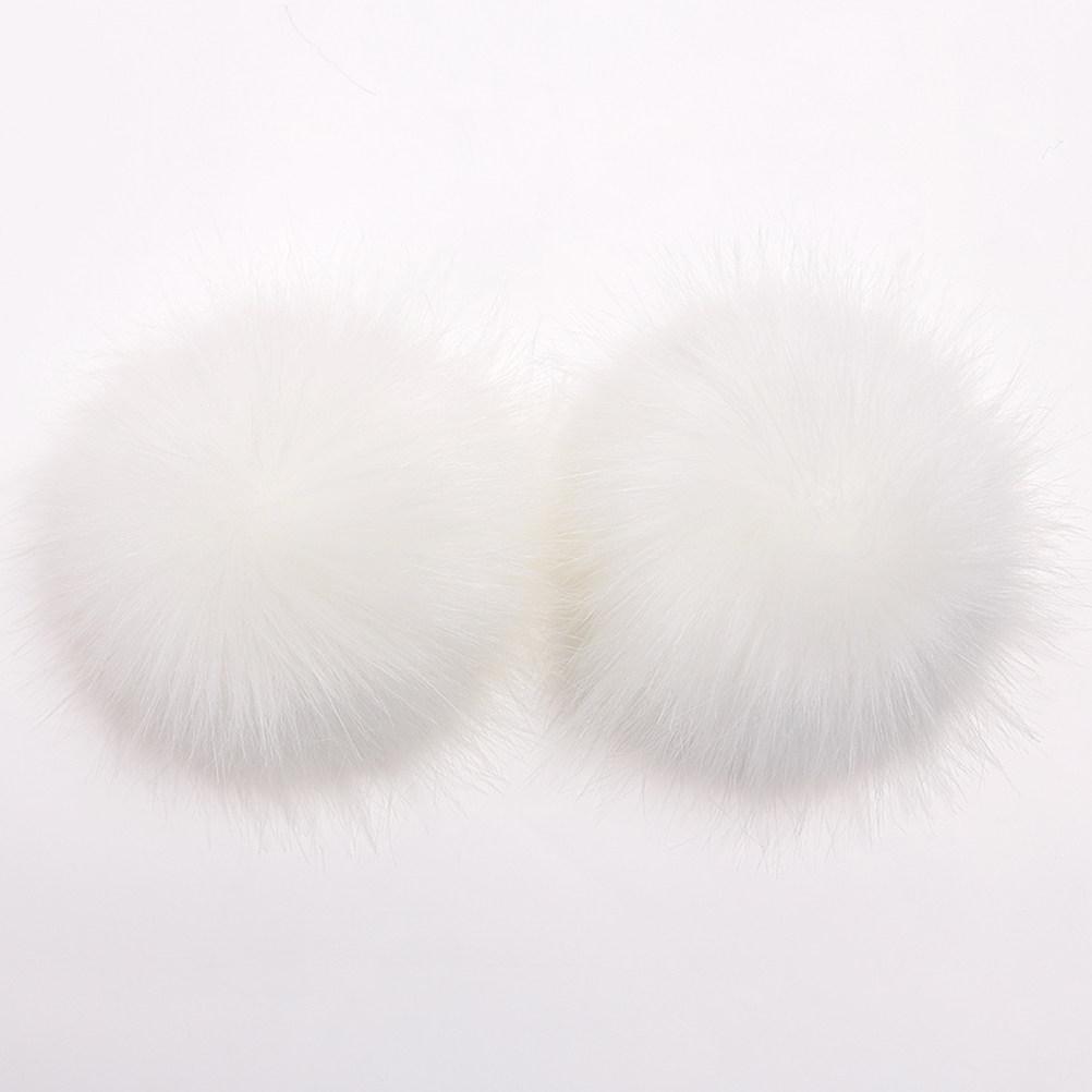 16Pcs Soft Pompom Balls for DIY Sweater Hat Shoes Craft Projects Clothing Accessories Decor Gift Set 8Cm Diameter Elastic Rope
