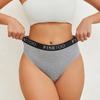 3Pcs Cotton High-Waist Thongs Underwear Women's Breathable Elastic Belt Panties Sexy Plus Size Comfortable T-Back Lingerie S-XXL