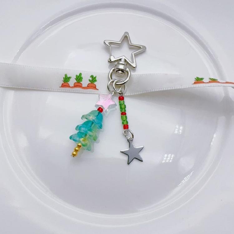 Cute Christmas Tree Keyring Mini Fish Pendant Keychain Cartoon Bag Pendant Charm
