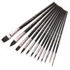 12pcs Professional Paint Brushes Nylon Hair Delicate Wooden Handle Paintbrush Painting Brushes Kit G