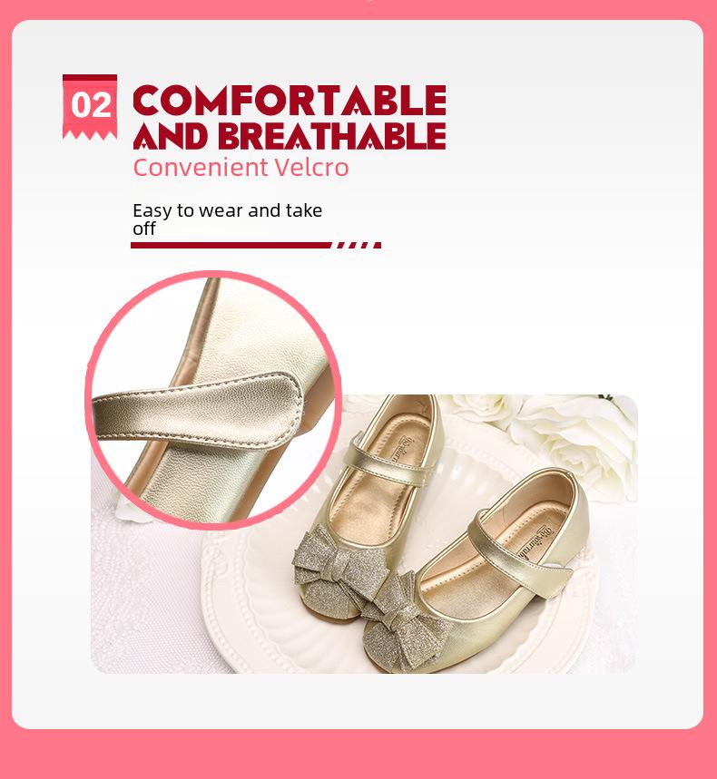 2024 New Girls' Leather Princess Dance Shoes