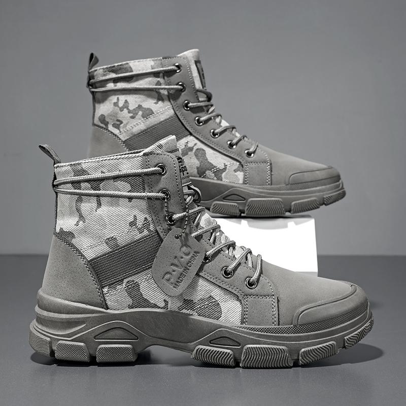 

New Autumn and Winter Men s Outdoor Training Boots Lace Up Thick Soled Height Increasing Shoes, Men s Combat Boots, Men s Shoes 39