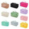 Large Breathable Mesh Cosmetic Bag With Separate Sections Efficient Makeup Skincare Storage Container HX6C