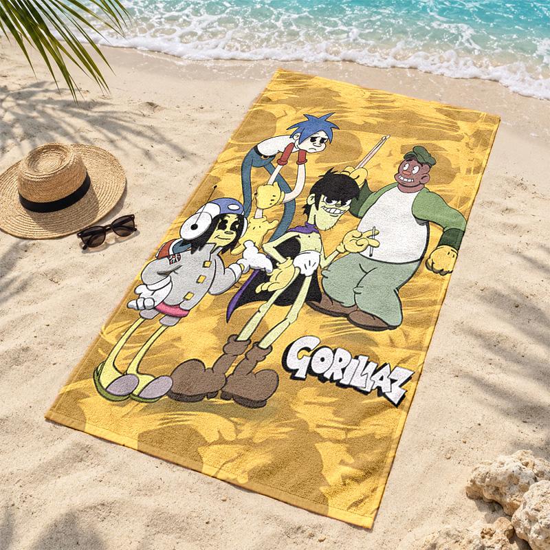 Gorillaz Microfiber Beach Towel Quick Dry Sand Free Lightweight Beach Towels for Travel Swimming Camping