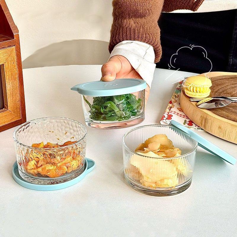 1/3PCS 200ML Glass Storage Jars Transparent Thicken Glass Storage Containers Multifunction Fresh-keeping Jars Outdoor Tableware