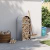 Vidaxl Firewood Rack, Silver, 40X45X100 Cm, Galvanized Steel