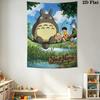 Name Custom Anime-Totoros Wall Tapestry Aesthetic Wall Hanging Printed Fabric Blanket Decorative Tapestries for Bedroom Living Room Home Decor