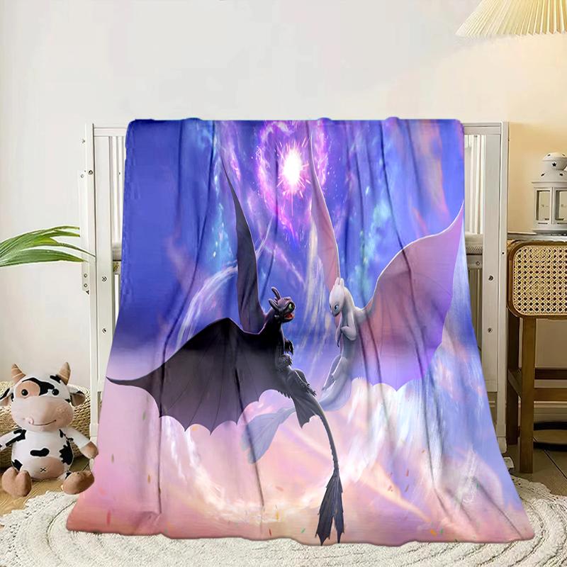 Dragon's Glimmering Fish Blanket Flannel Blanket for bed, sofa, Camping, Hiking, Picnic Essentials, gift for family Fan gifts