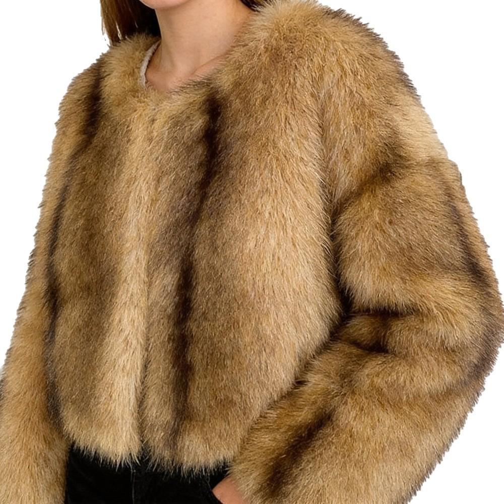 Autumn and winter new imitation fox fur coat women's short round neck environmentally friendly fur coat warm, fashionable and versatile