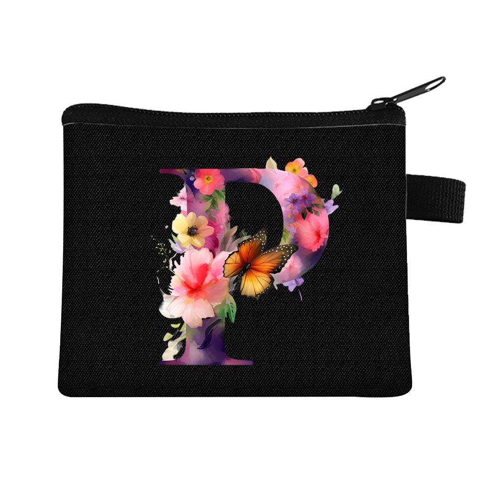 Letter Printed Children'S Change Bag Student Polyester Card Bag Simple Coin Storage Bag Portable Card Bag