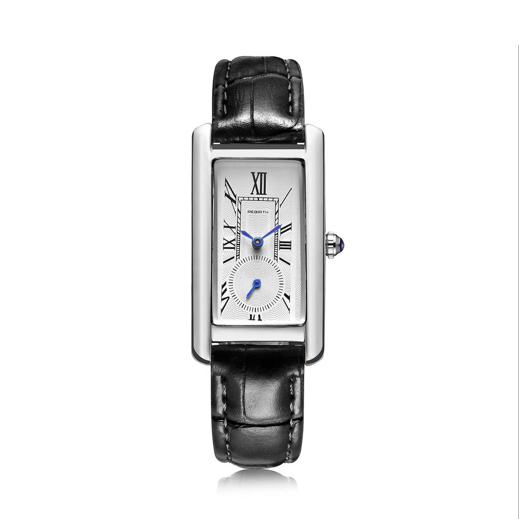 Reloj de Cuarzo Para Mujer, Dos Y Media Manecillas Impermeable Cuadrado Escala Romana Correa Para Reloj de Moda de Mujer