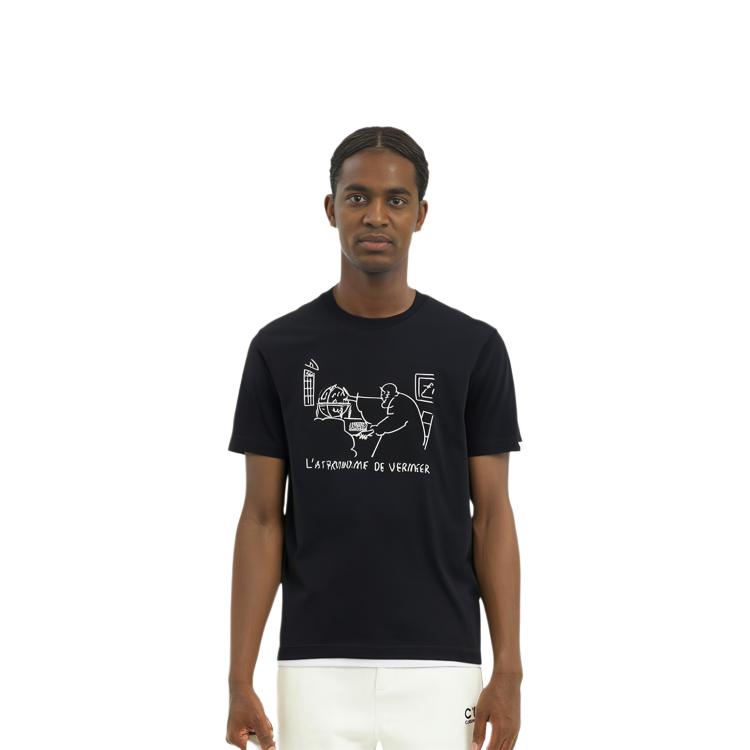 UNIQLO Printed Character Crew Neck Cotton T-Shirt Unisex tops Black 448582-09