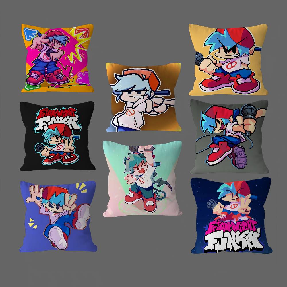 F-Friday N-Night F-Funkin Cushion Cover Pattern Soft Plush Pillow Case For Home Living Room Sofa Deco