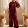 2026 Summer Women's Casual Two-Piece Cotton Linen Set with Round Neck and Irregular Hem