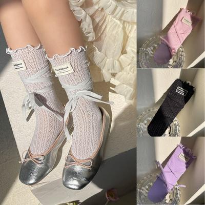 Mode Süße Kniestrümpfe für Kinder Weiches Nylon Atmungsaktiv Sommer Kindersocken Niedliche Schulsocken Bekleidungszubehör