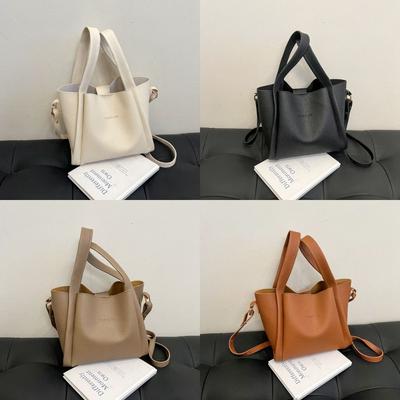 Korean Style Female Shoulder Bag Solid Color Crossbody Totes Elegant Leather Top-handle Bags Girls