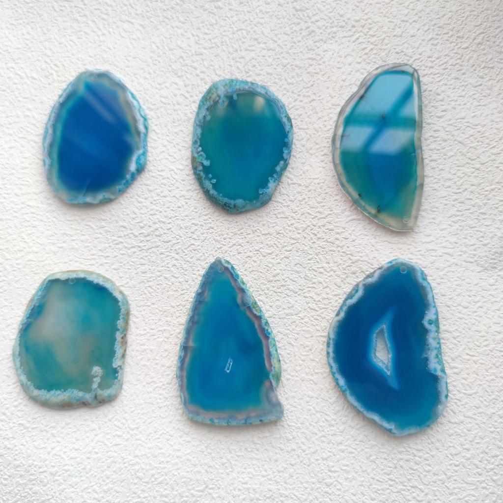 Natural Agate Geode Polished Irregular Crystal Slice Stone With Hole DIY Pendant Mineral Home Decoration Healing Crystal