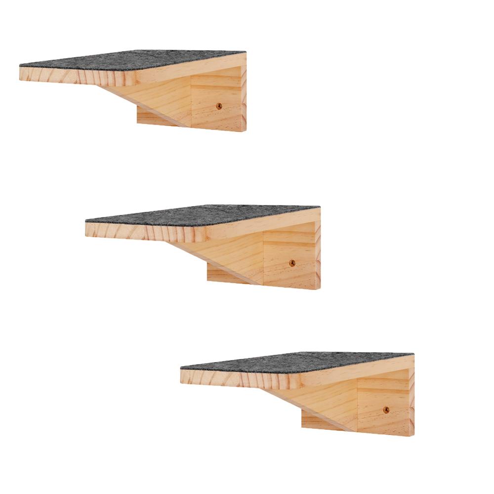 Wall Mounted Cat Climbing Shelves Hammock Wooden Cat Tree Tower Stairs House Cats Walk Playground Pet Furniture Accessories