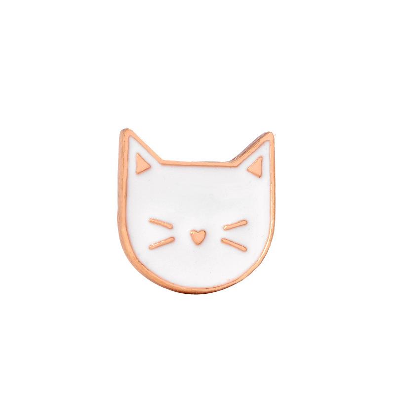 Cartoon Tier Broschen Schwarz Weiß Paar Katze Fischgräte Emaille Pins Kleidung Kragen Revers Pin Tasche Metall Abzeichen Schmuck Für Liebhaber