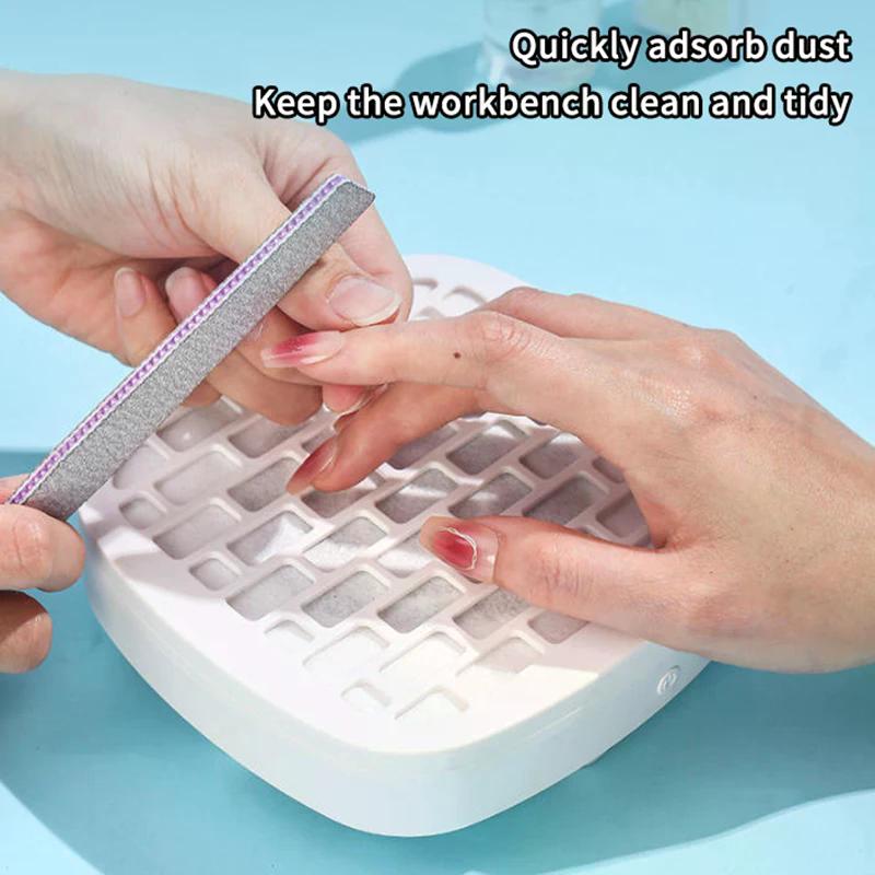 Nail Vacuum Cleaner Professional USB Dust Suction Collector Mute Gel Nail Duster For Nail Art Salon Equipment Removable Filter