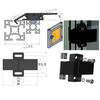 1 STuks Zwart Aluminiumlegering Deursluiting Slot Frame Bevestigingsaccessoires geschikt voor 3030 4040 4545 Europese Standaard Aluminium Profiel