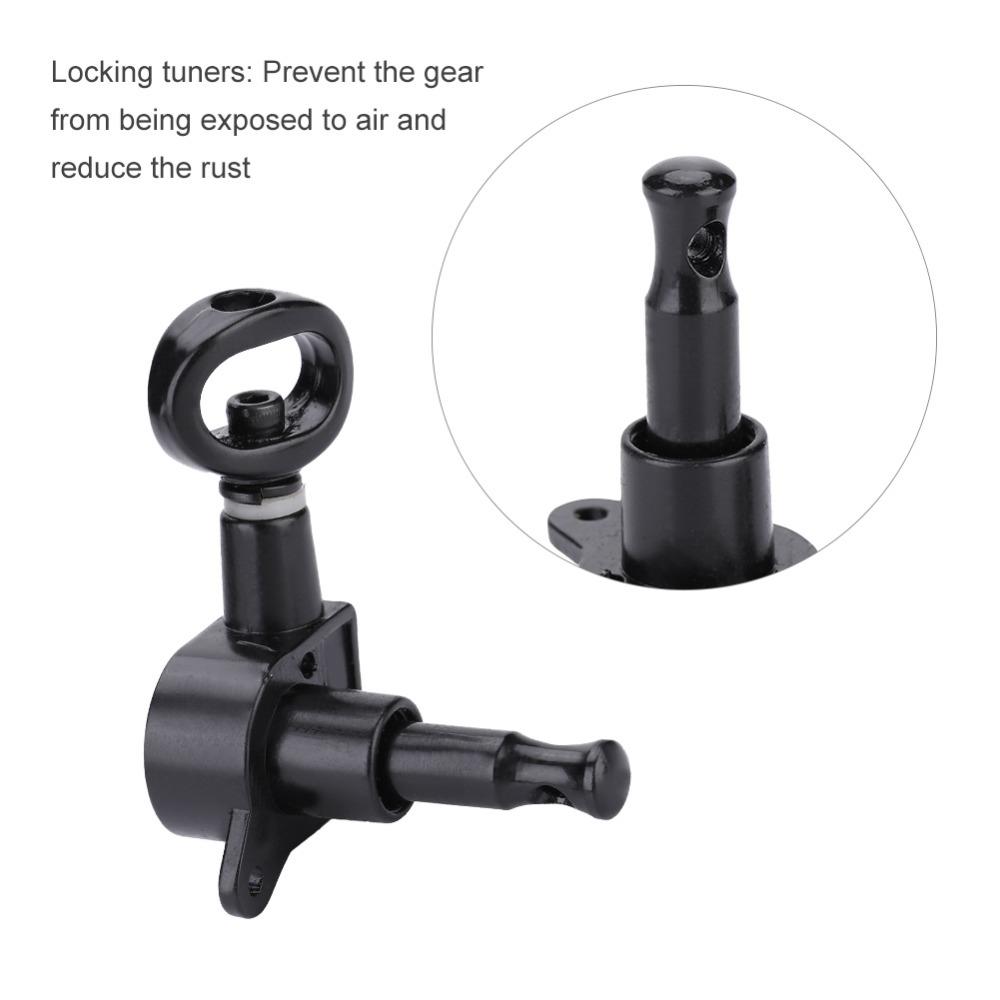 6PCS Black Color Acoustic Guitar Tuners Hollow Handle Design Electric Guitar Tuners For Guitarists