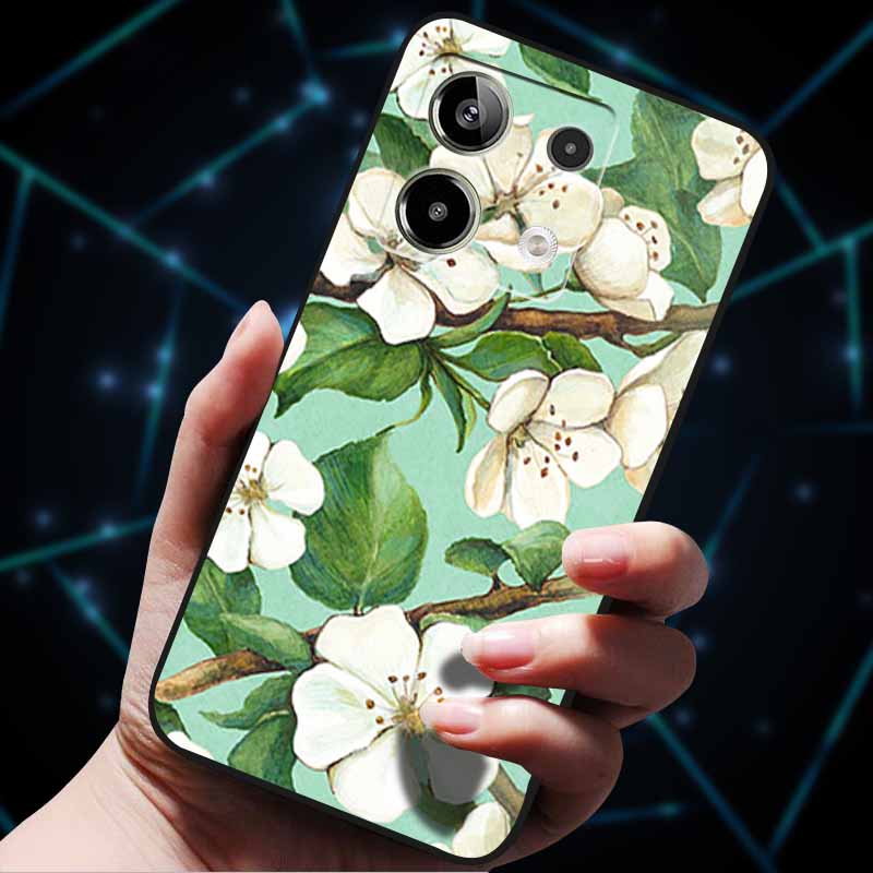 3D Flowers Emboss Fundas For Redmi Note 13 Case Note13Pro 5G Soft Silicone Phone Cases for Redmi Note 13 Pro Plus Back Cover Bag