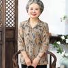 Yuzhaolin Women's Embroidered Summer Shirt for Elderly