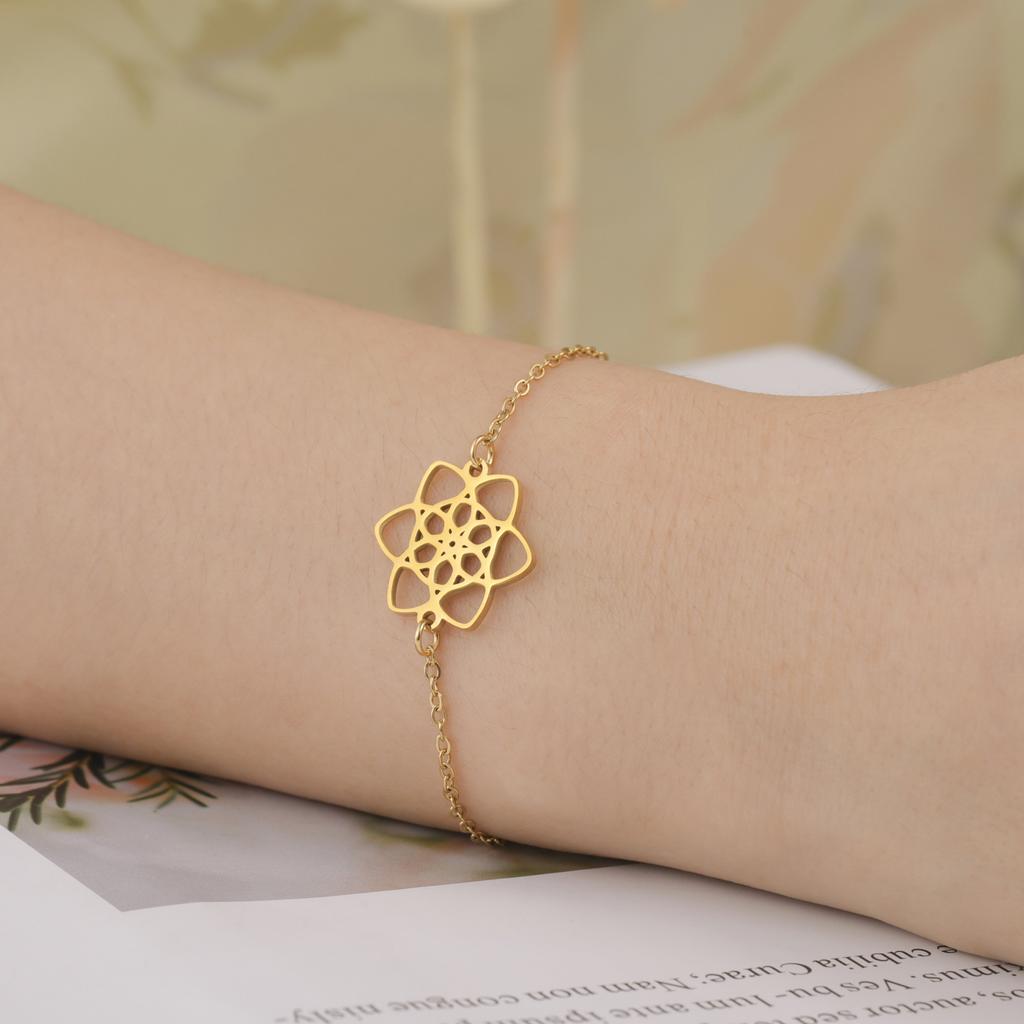 LIKGREAT Flower of Life Bracelet Vintage Bracelets for Women Men Fashion Charms Sacred Geometry Jewelry Gifts