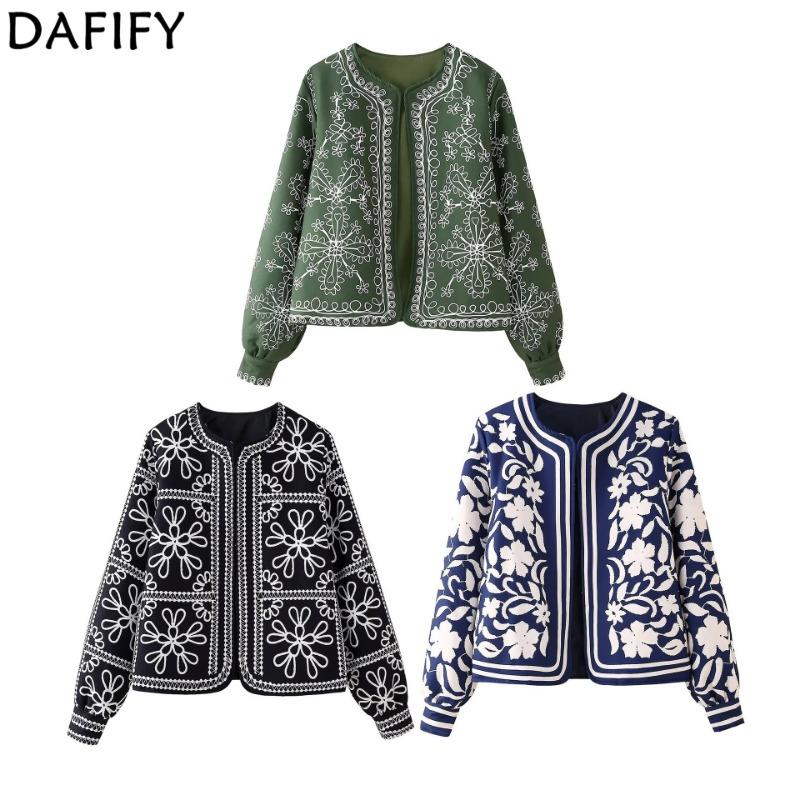 DAFIFY Modă Femei Casual Imprimeu Model Floral Toamnă Iarnă Mânecă Lungă Decolteu în V Jachete & Paltoane