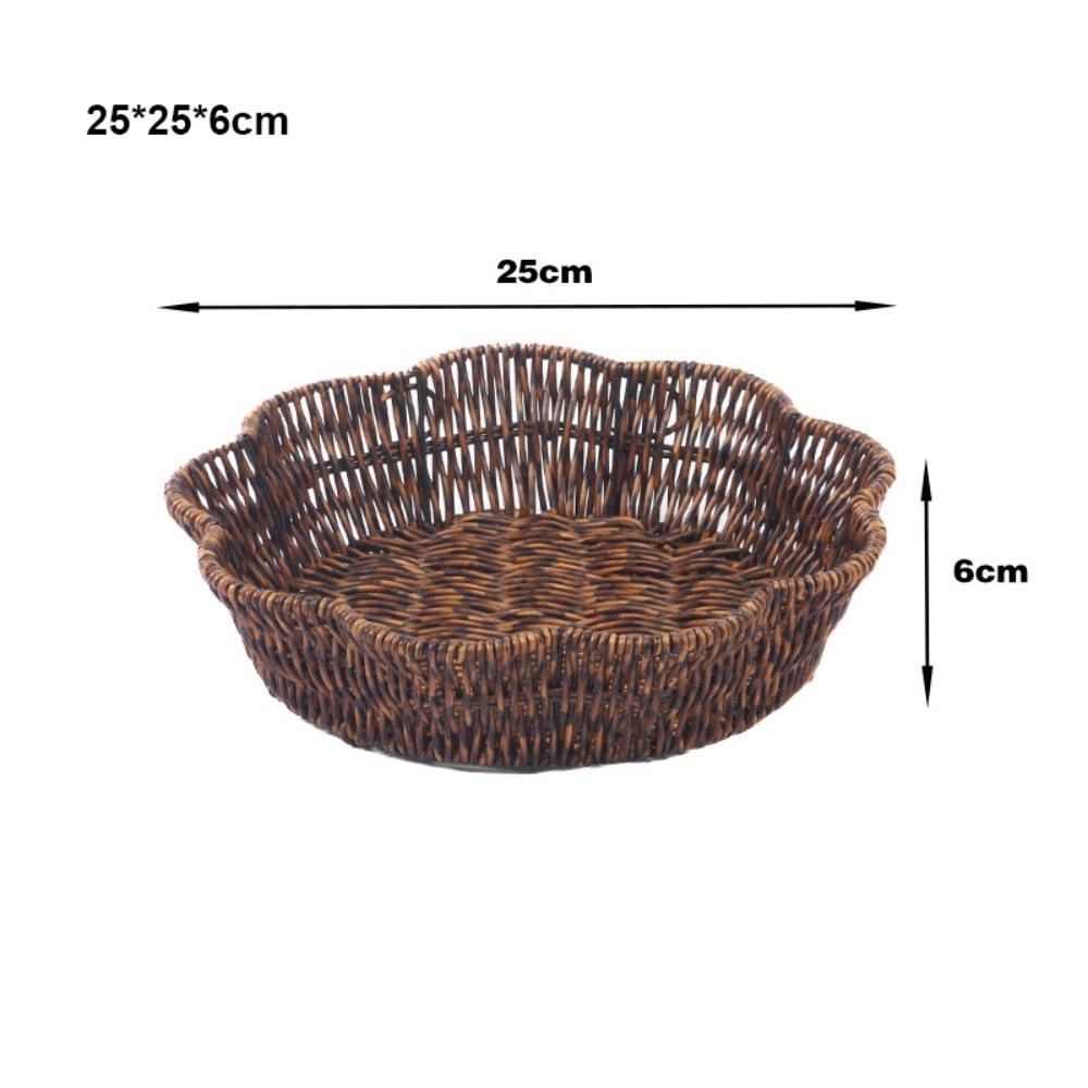 Retro Woven Imitation Rattan Fruit Plate  Wedding Candy Flower Storage