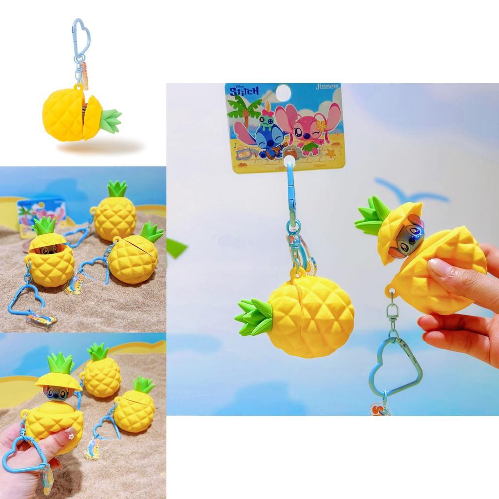 Stitch Summer Beach Collection Pineapple Silicone Keychain With Cute Character Design For Kids And Teens