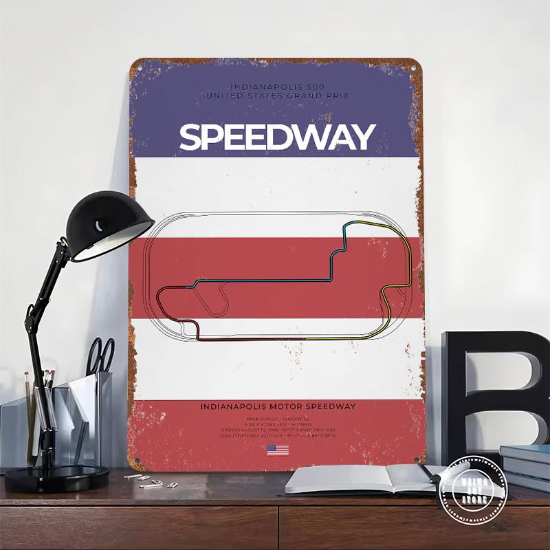 Speedway Circuit Tinplate Poster Customized Wall Art Vintage Retro Metal Signs for Decoration Living Room Decor Men Wand Deko