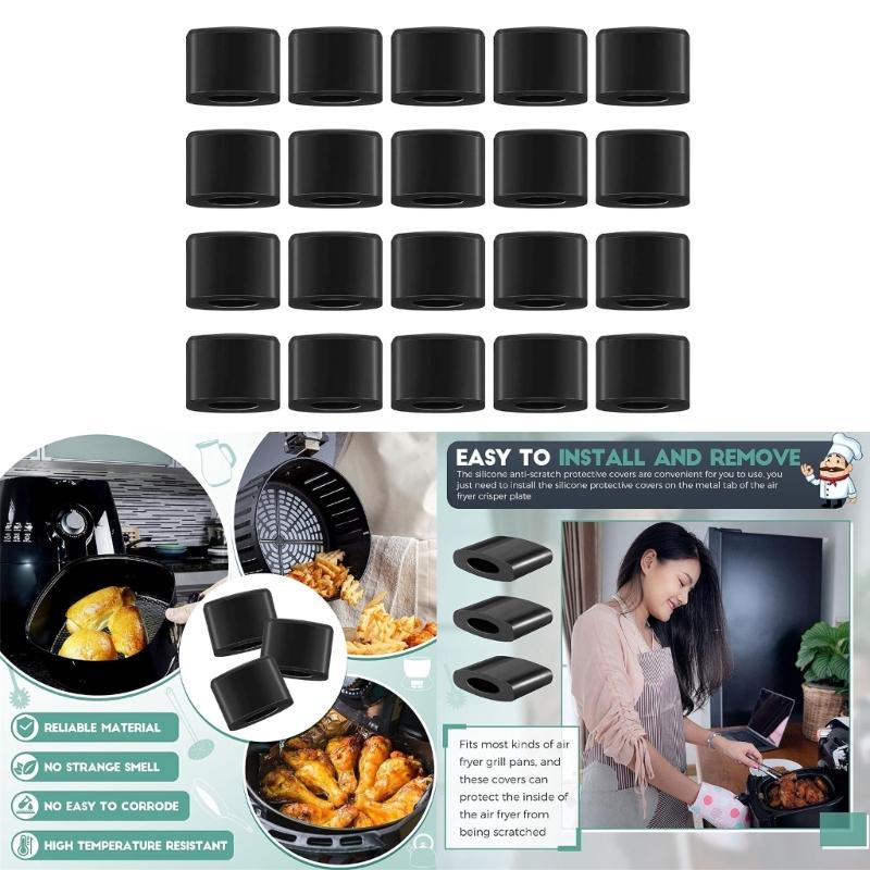 20Pcs Air Fryers Component Protectors Air Fryer Tray Feet Bumpers Air Fryer Bumpers Corner Protectors Air Fryer Bumpers