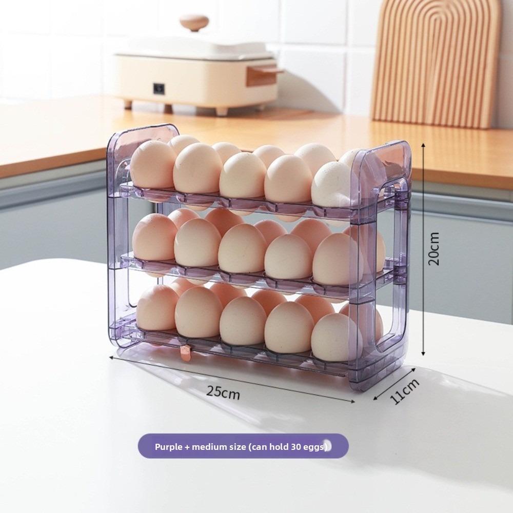 

Large Capacity Egg Tray Organizer Portable Refrigerator Organizer Kitchen Dedicated Purple-M