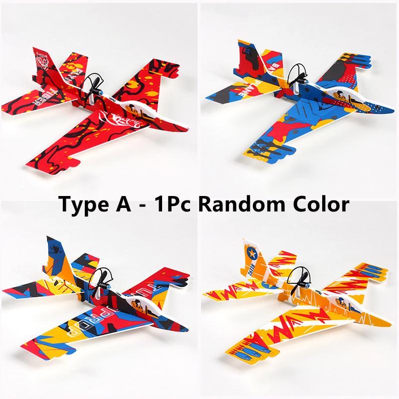 Avion de spumă electric, planor de lansare manuală, avion de aruncat cu lumină LED, model avion cu zbor automat, jucării de exterior pentru copii, cadouri pentru băieți