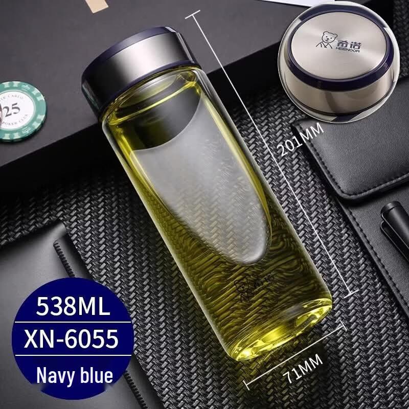 Heenoor Thickened Single-Layer Borosilicate Glass Bottle with Lid