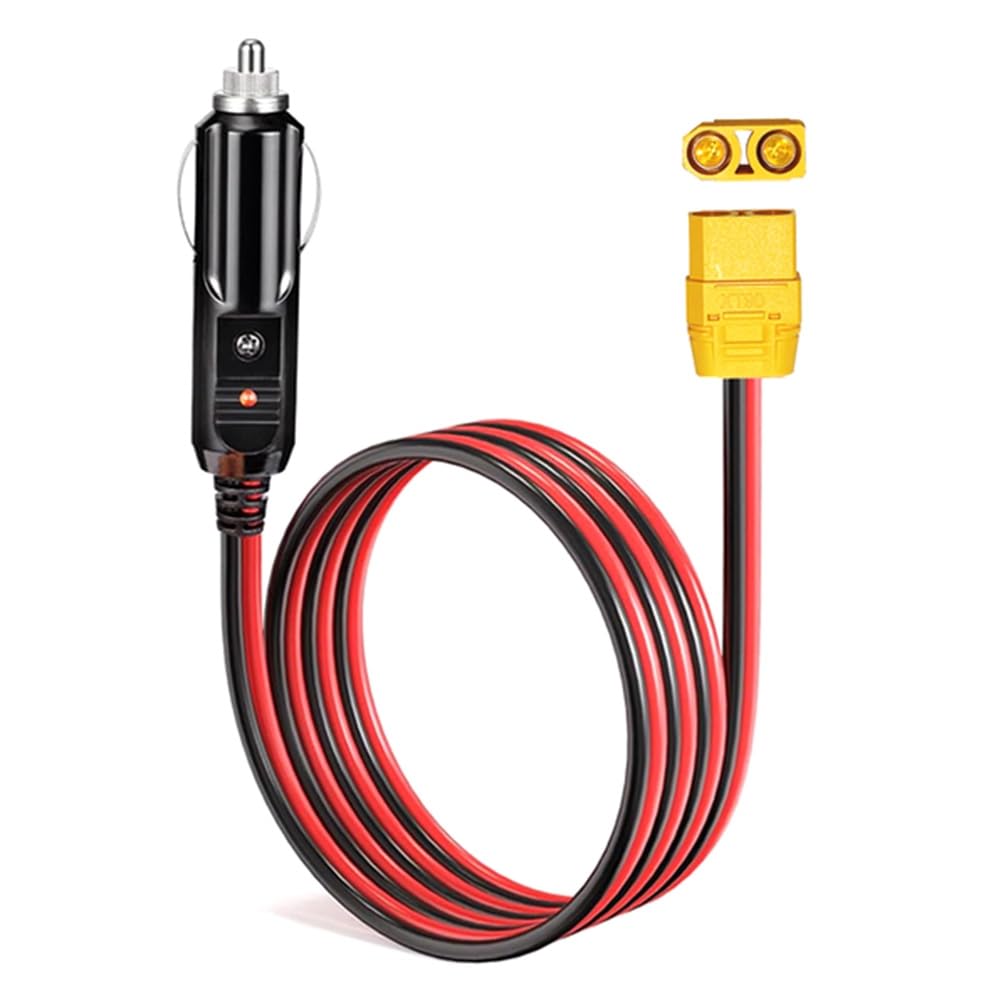 Shufearo Lighter Charger Cable XT90 Female Connector to Car Cigarette Lighter Male Plug for Solar Generator Power Station 14AWG